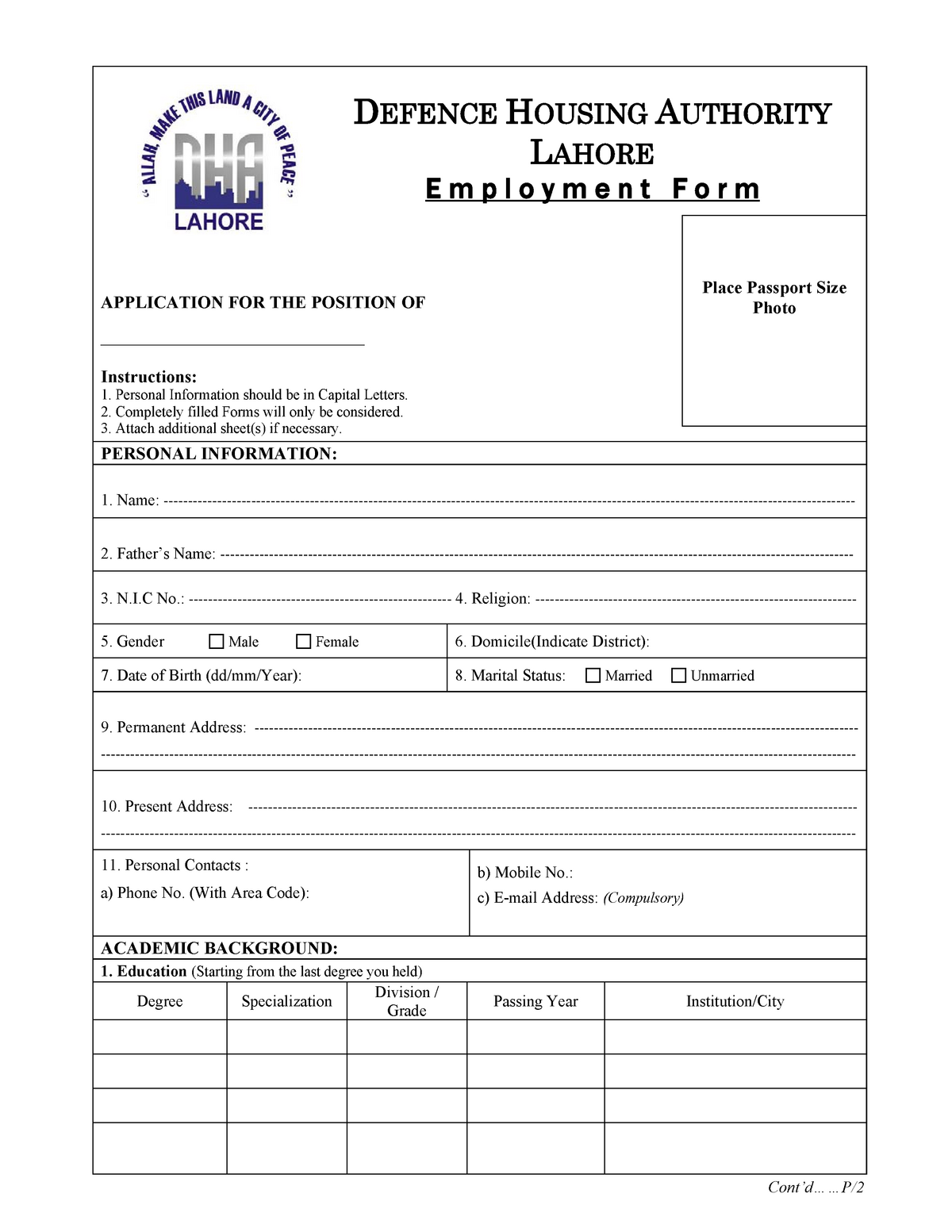 Job App English - Lecture Notes 1-86 - DEFENCE HOUSING AUTHORITY LAHORE ...