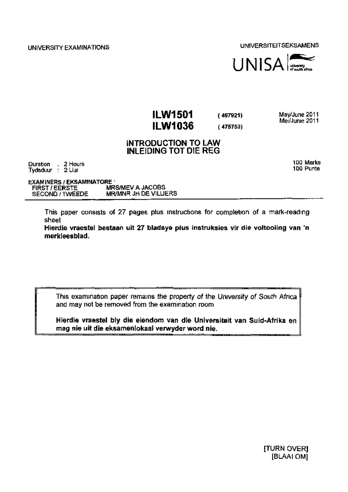 Ilw1501 2011 6 E 1 1 1 1501 Ilw1501 Studocu