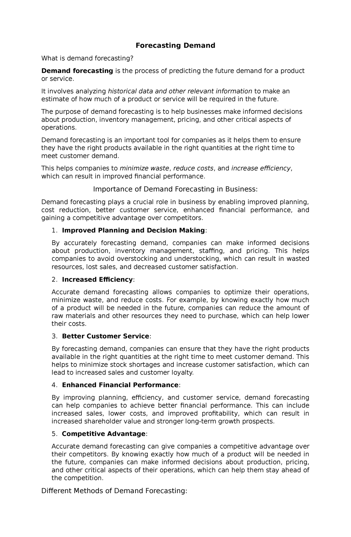 Forecasting Demand Summary Masters In Business Administration   Thumb 1200 1835 