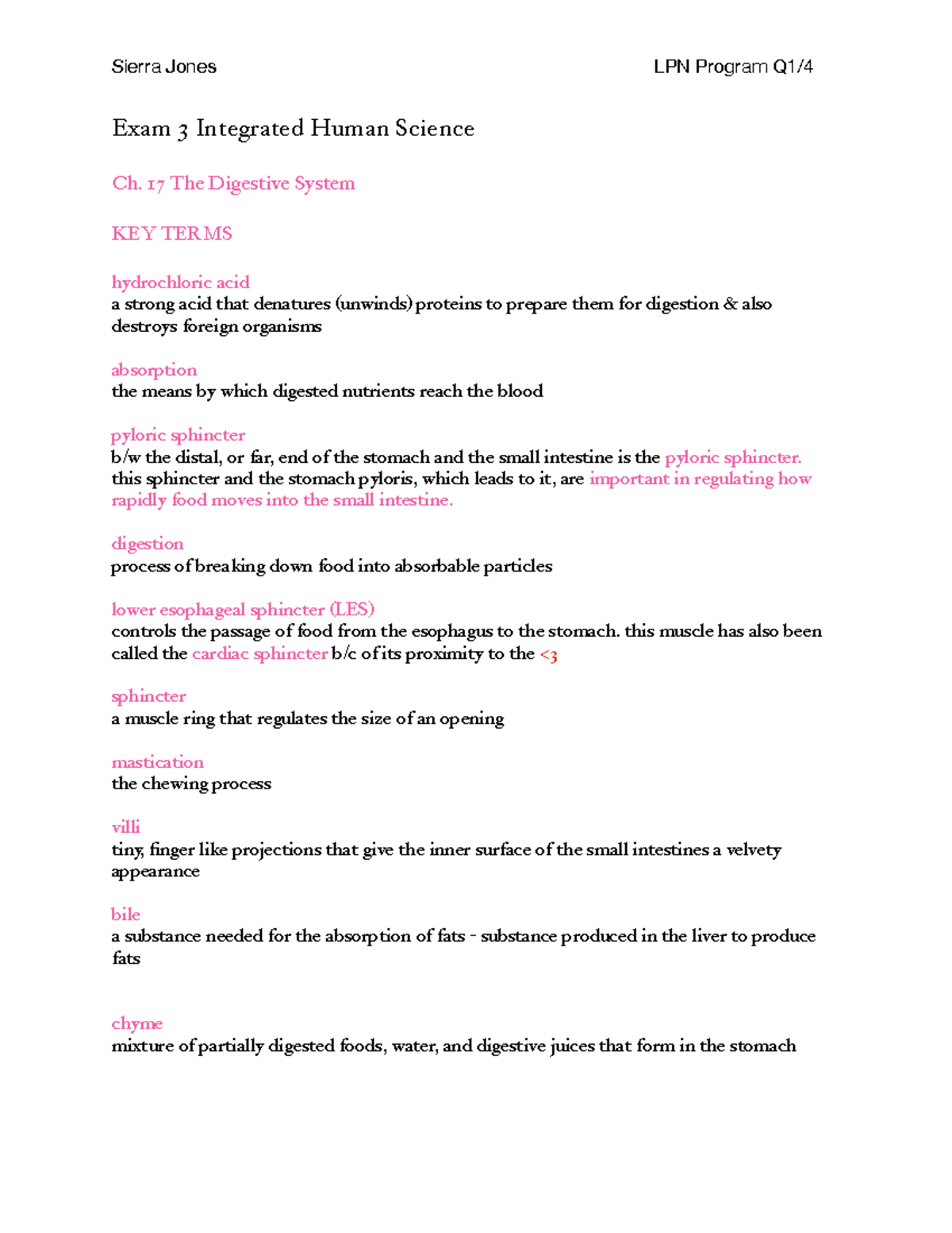 Integrated human science exam 3 exam 3 integrated human science ch