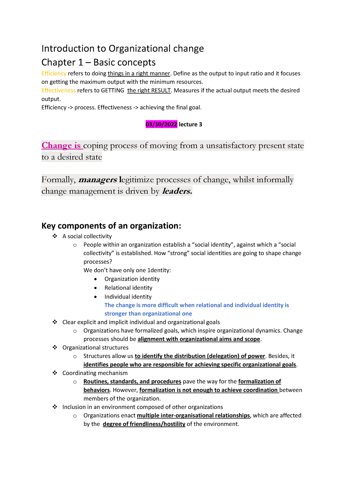 organizational change essay introduction