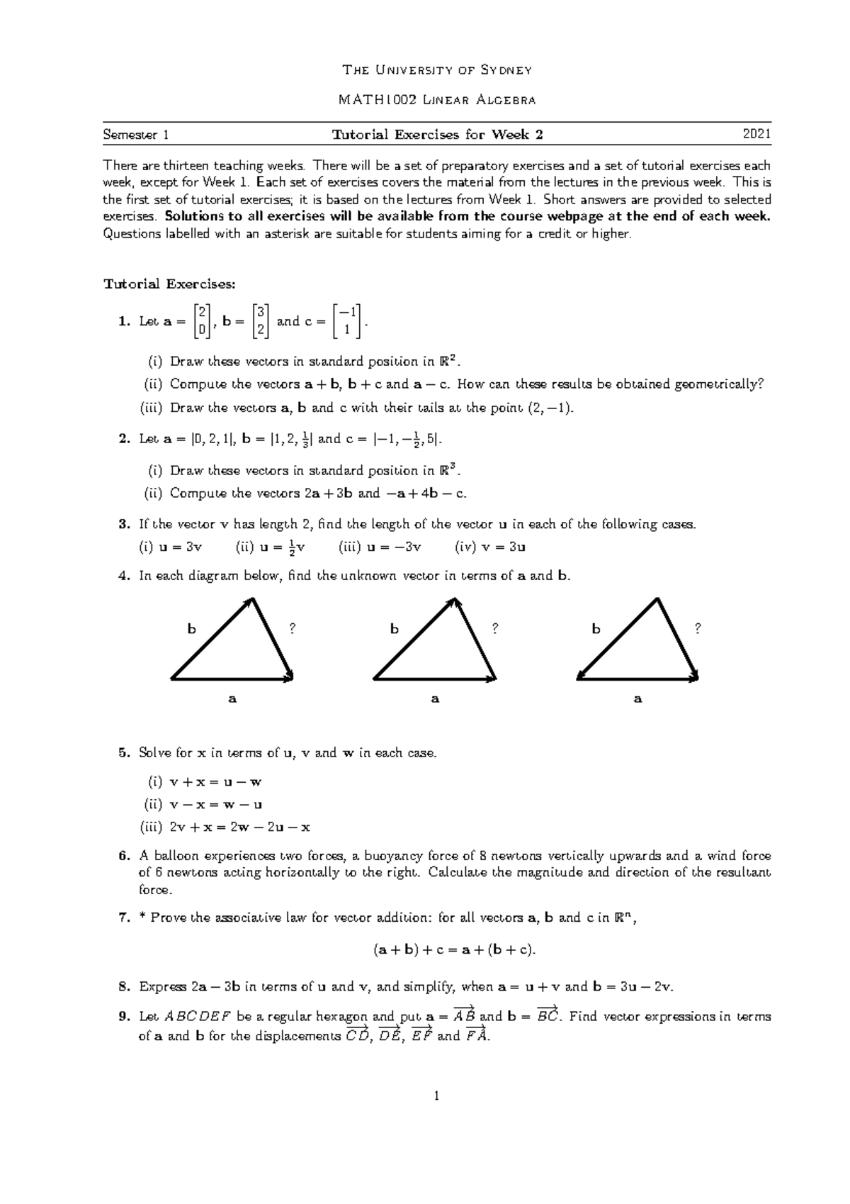 Tutorial worksheets with worked out solutions - The University of ...