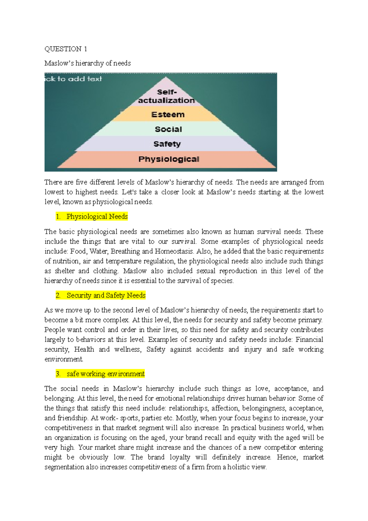 There Are Five Different Levels Of Maslow’s Hierarchy Of Needs. The ...