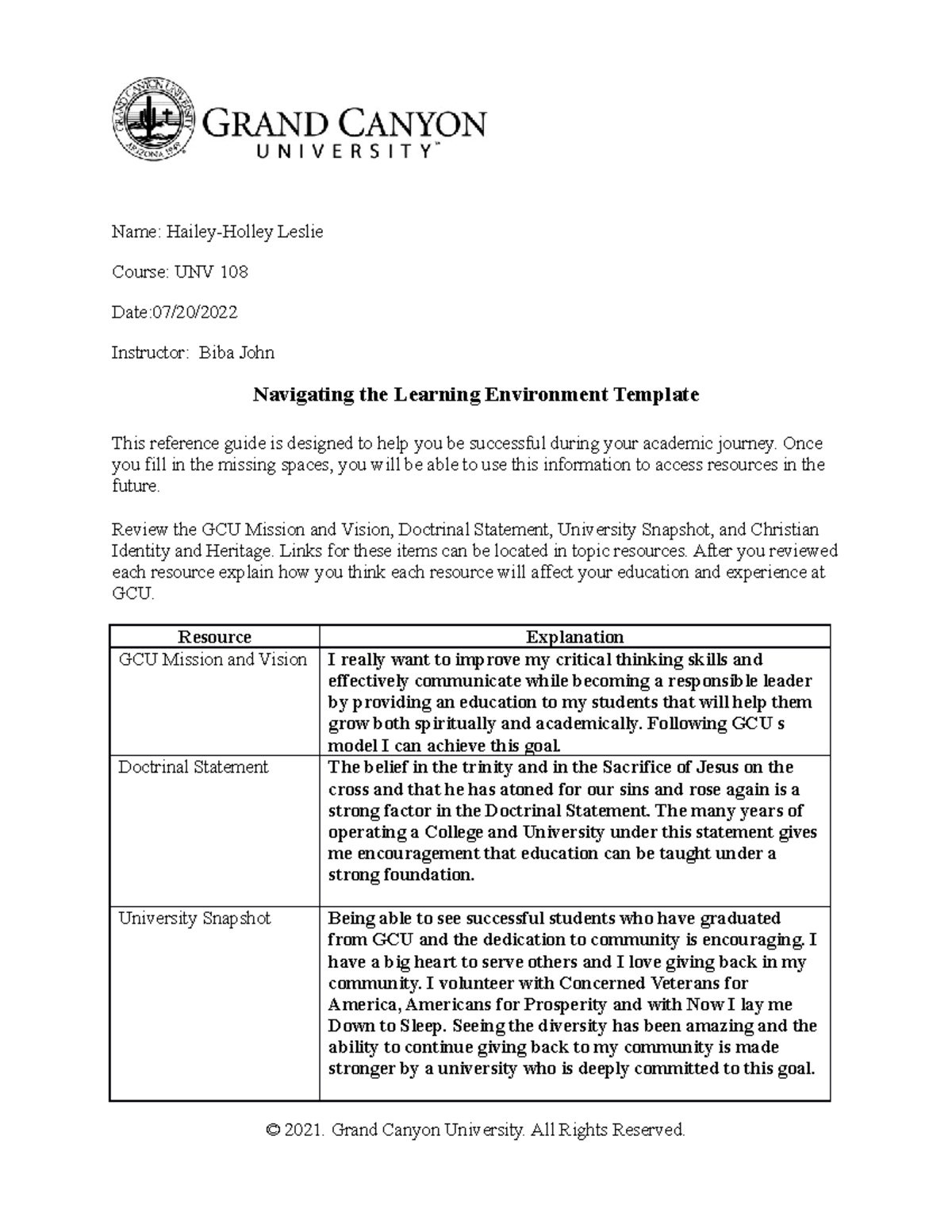 UNV108 T1 Navigatingthe Learning Environment Template-Online Gen Ed ...