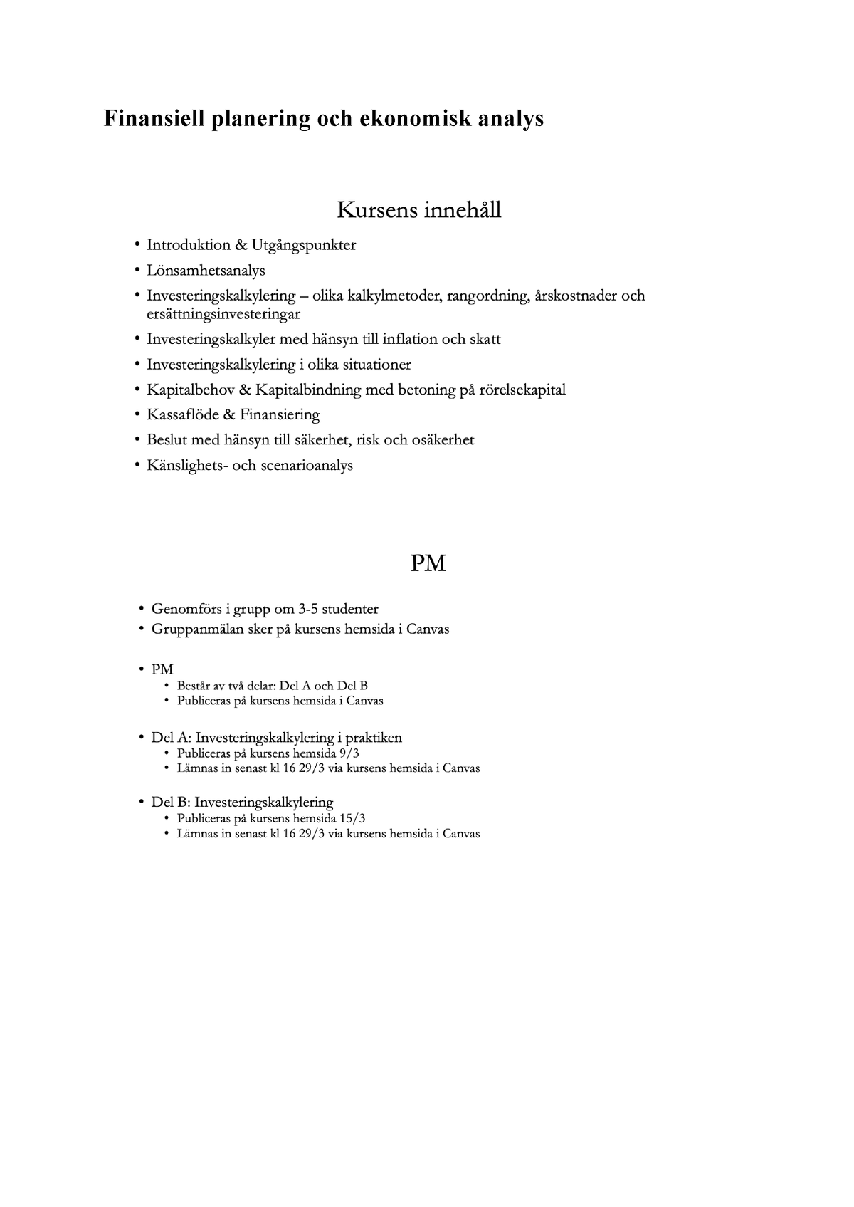 Finansiell Planering Och Ekonomisk Analys - Kapitel 5 I ...