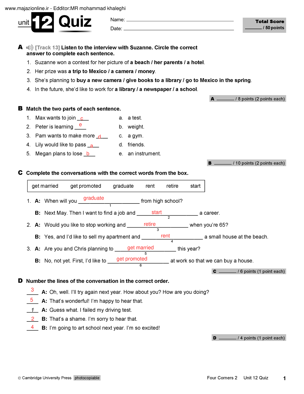 UNIT12 - apuntes de worbook - Cambridge University Press photocopiable ...