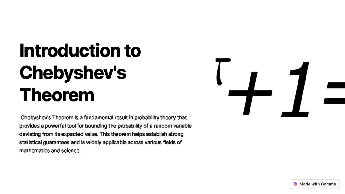 Introduction to Chebyshevs Theorem - Introduction to Chebyshev's ...