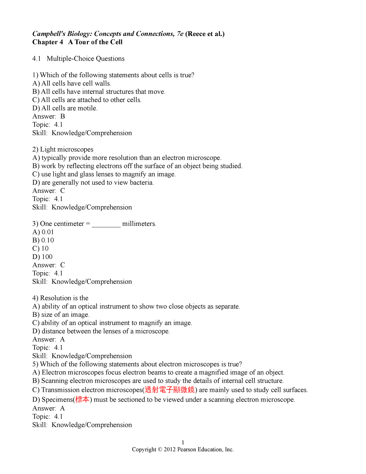 207 Chapter 04 - Test Bank - Campbell's Biology: Concepts And ...