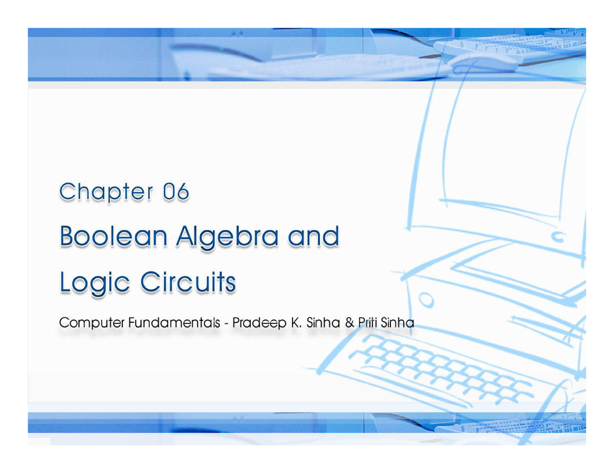 Unit 2-Boolean Algebra - Ref. Page Chapter 6: Boolean Algebra And Logic ...