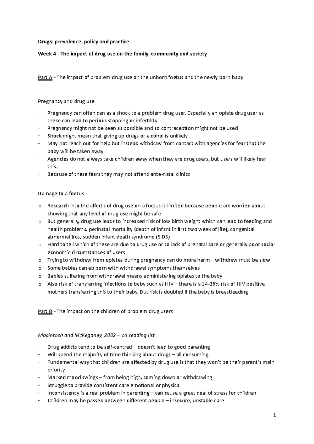 Impact of drug use on the family, community and society - Especially an ...