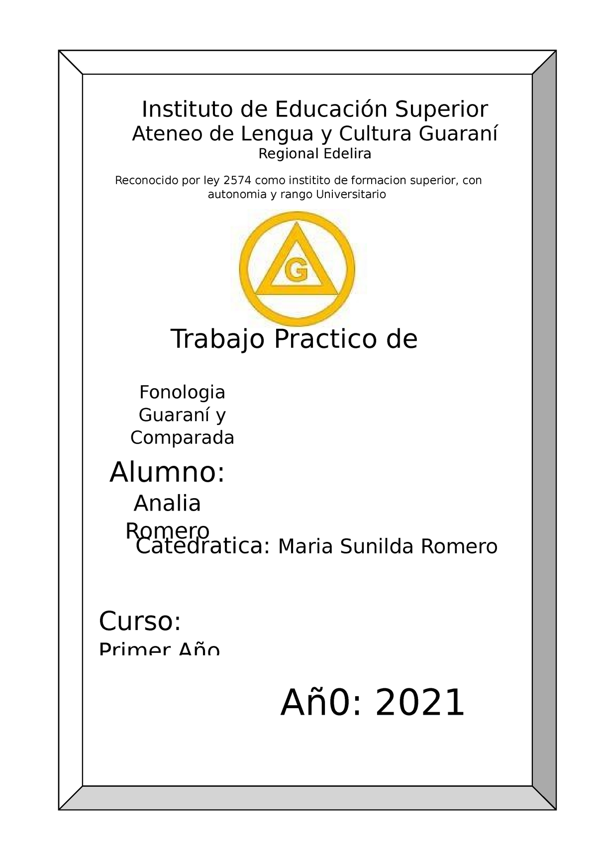 Trabajo de Monografía - Guaraní, PDF