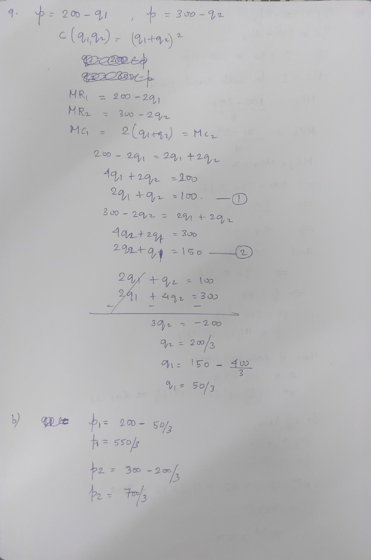 Problem Set 3 Solutions - MR = 200- 291 MR = 30- 24 Ma = Aaat 24 =3oD ...