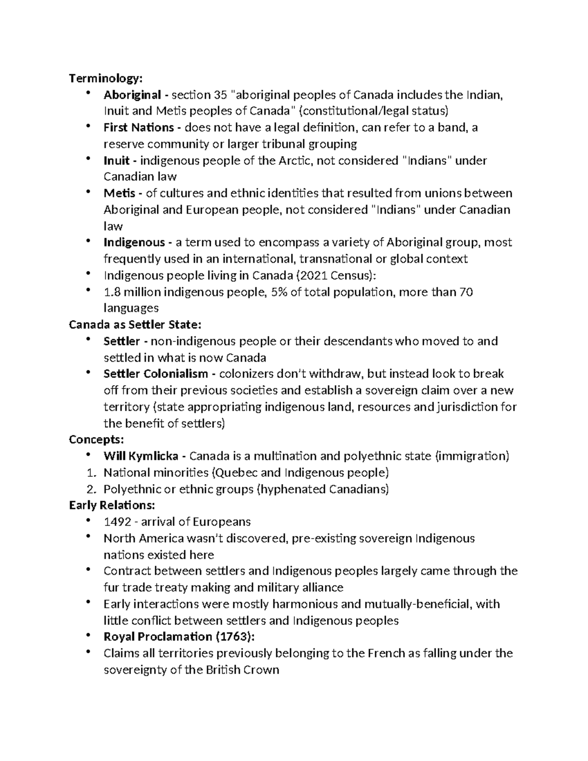 POLS 2300 part 1 - Lectures on Indigenous peoples and the Constitution ...