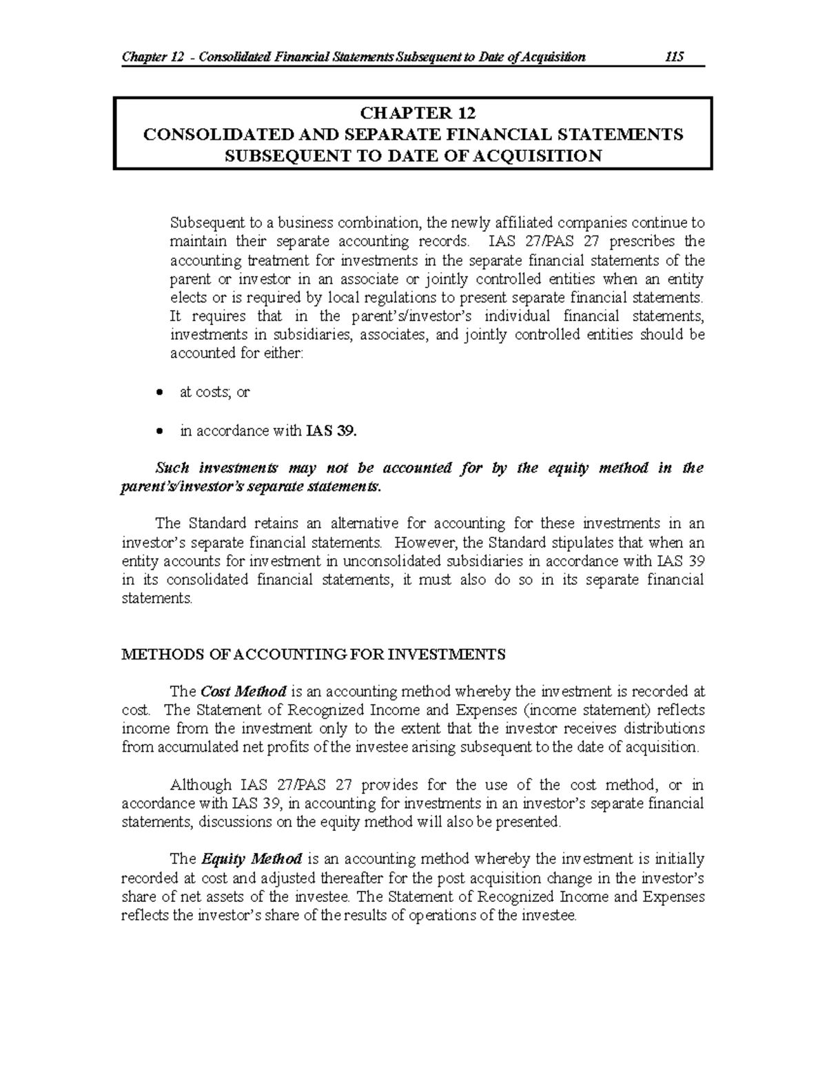 Pdfcoffee - Chapter 12 - Consolidated Financial Statements Subsequent ...