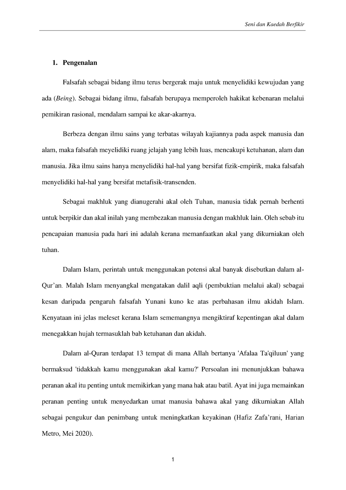 Assignment Ctu552 - Ctu - Pengenalan Falsafah Sebagai Bidang Ilmu Terus ...