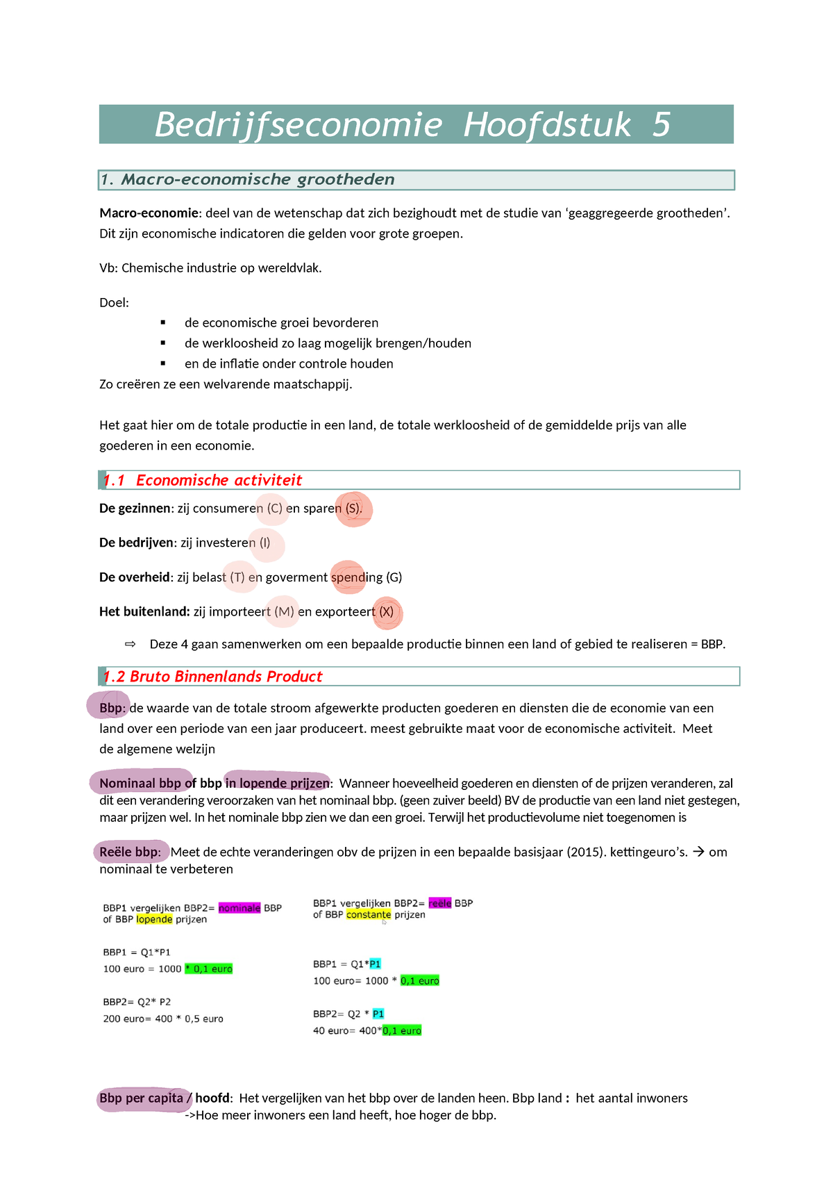 Bedrijfseco H5 Sv - Bedrijfseconomie Hoofdstuk 5 Macro-economie: Deel ...