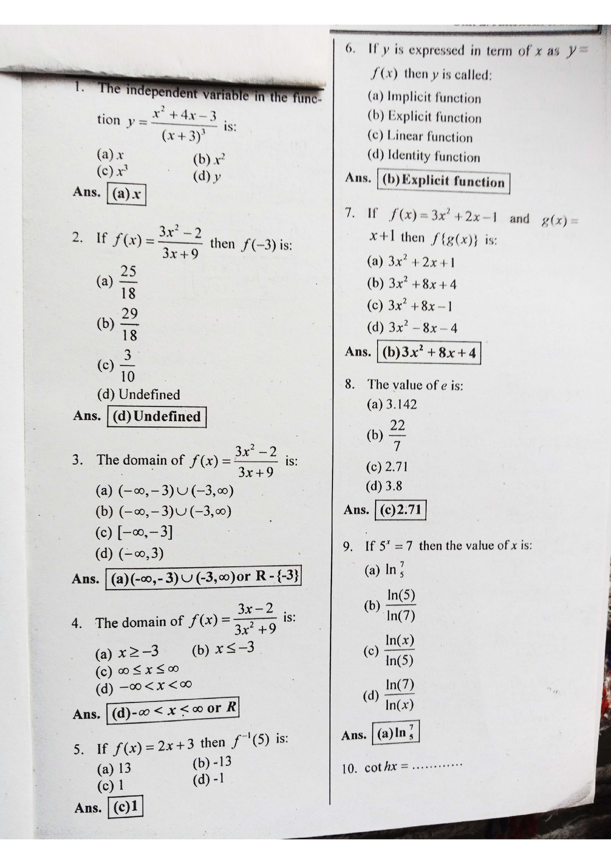 Mathematics (quiz for ETA and exame) - Basic Maths - Studocu