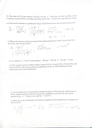 Chapter 13 pt 3- Chapter Outline 13.1 Chemical Equilibria 13.2 ...