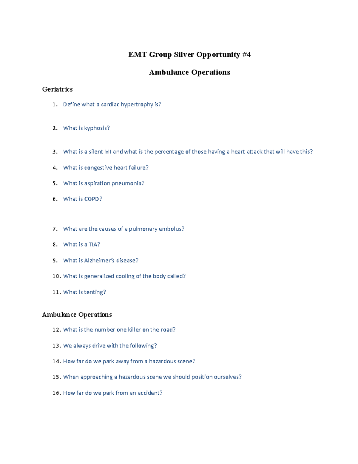 EMT Ambulance - notes - EMT Group Silver Opportunity Ambulance ...