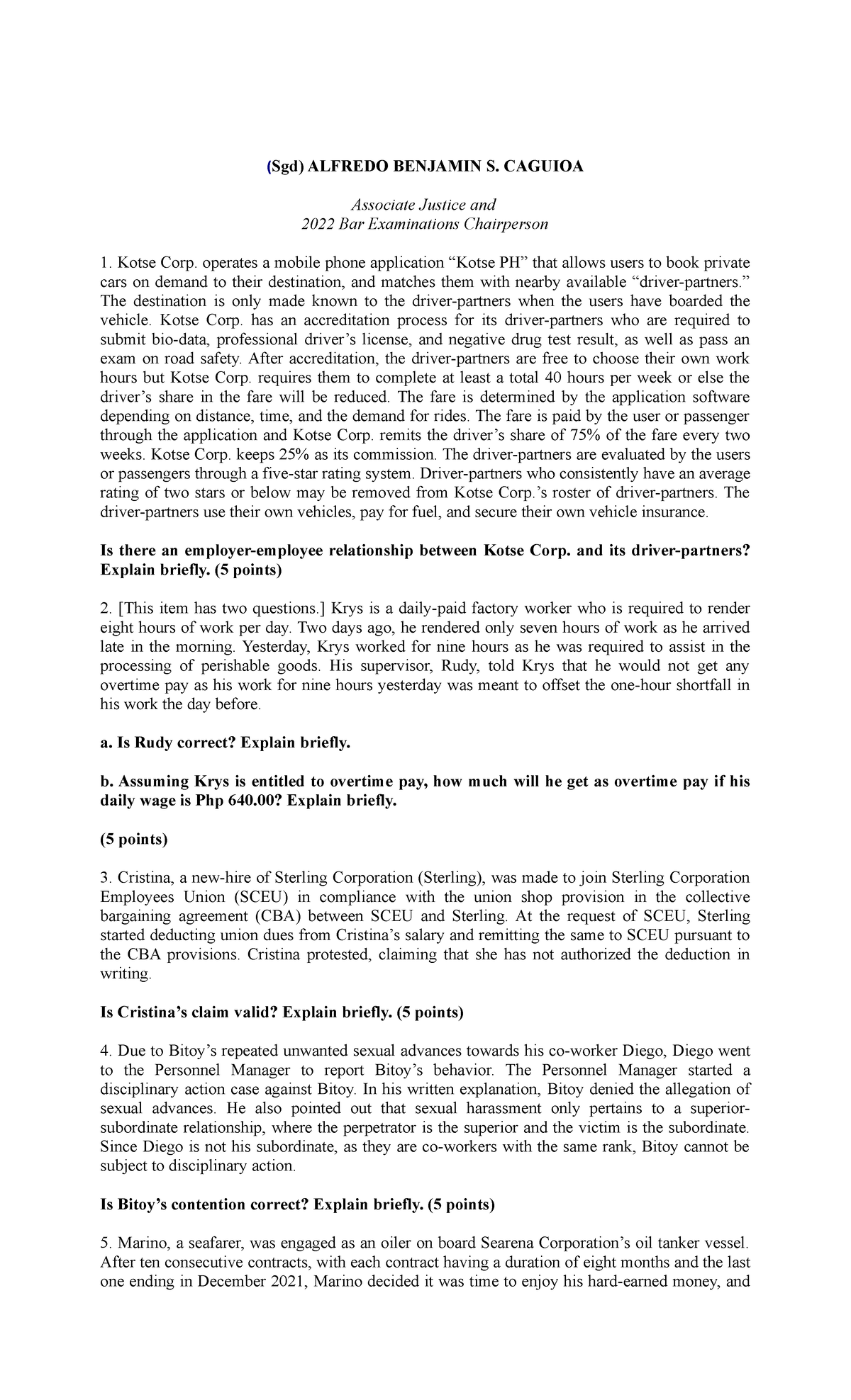 Commercial Law and Taxation (Sgd) ALFREDO BENJAMIN S. CAGUIOA