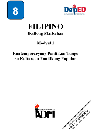 Fil9 Q3 Mod1 Wk1 - None - 9 FILIPINO Ikatlong Markahan - Modyul 1: Mga ...