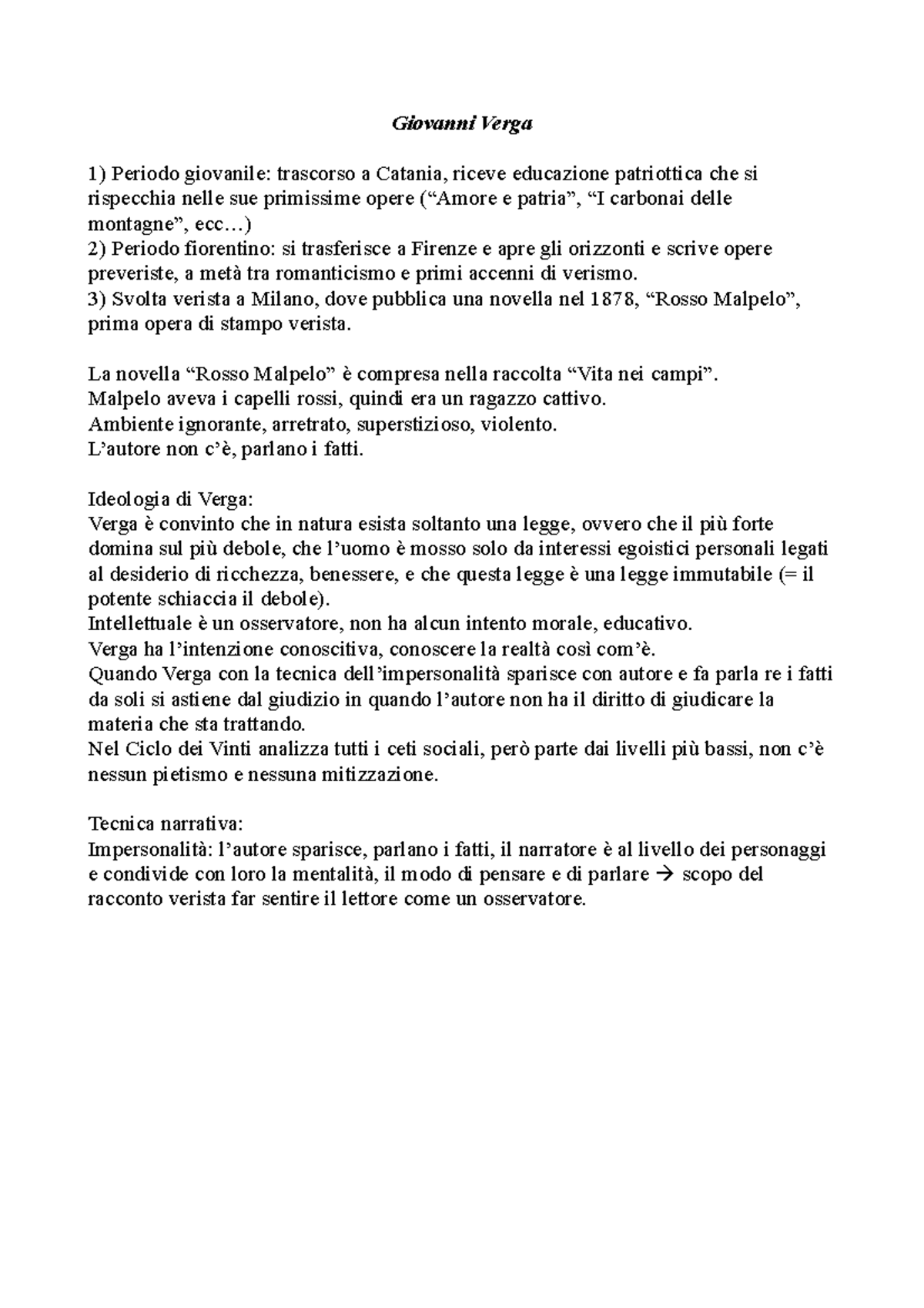 Giovanni Verga - Giovanni Verga Periodo giovanile: trascorso a Catania ...