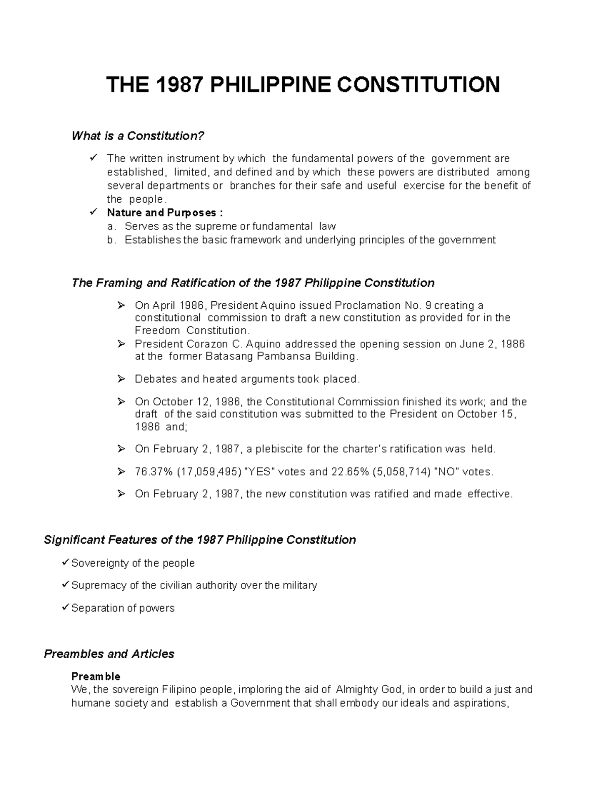 short essay about philippine constitution