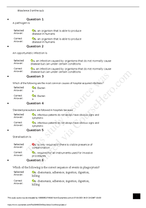Bioscience 2 Wk1 +Wk2 Notes - 401006 - UWS - Studocu
