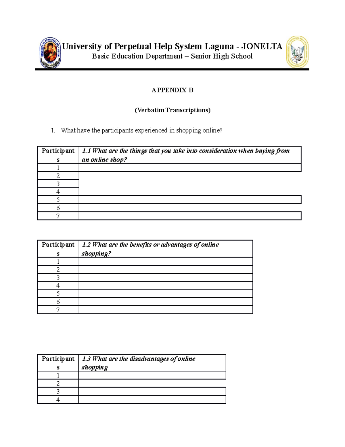 Research Appendix B - Basic Education Department – Senior High School ...