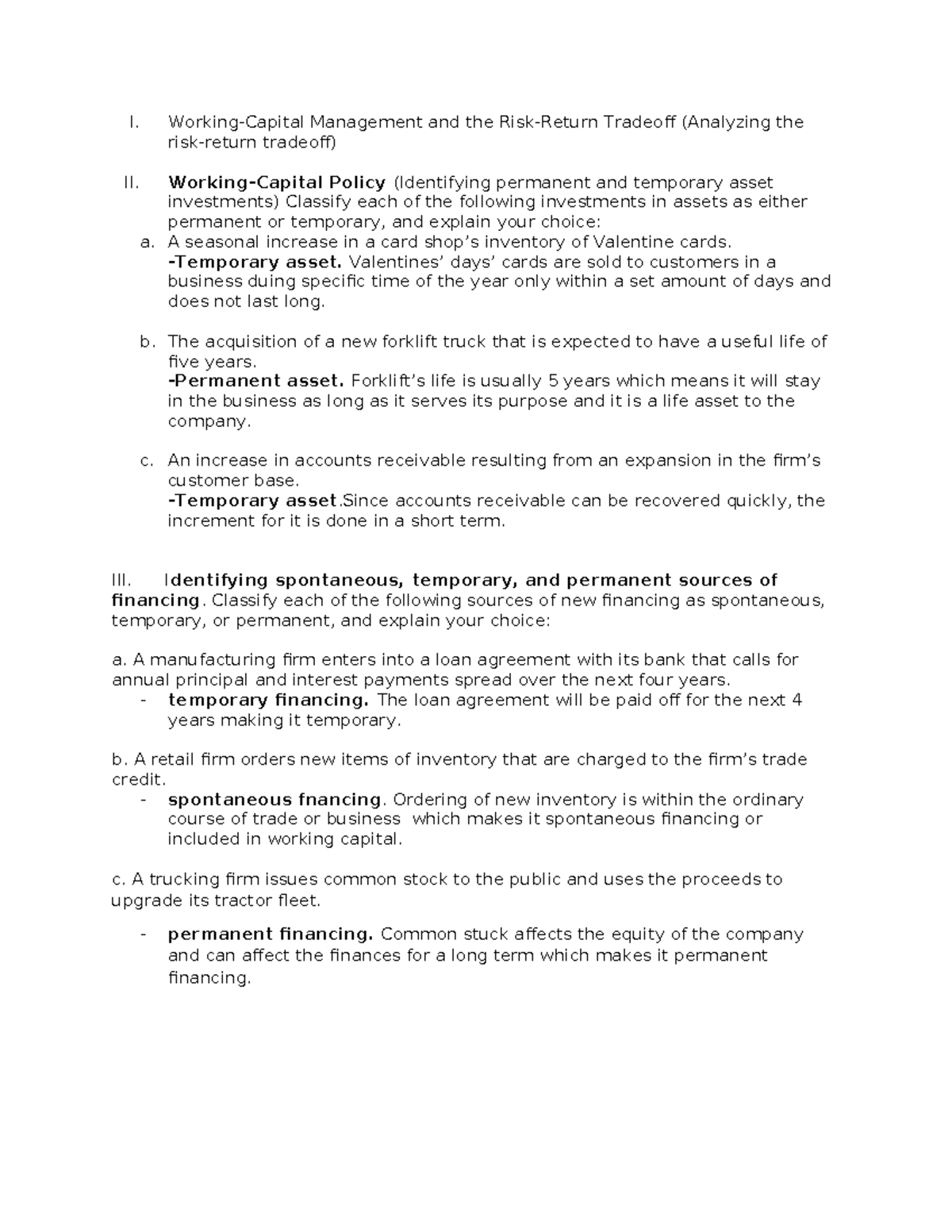Sba-act-ans - I. Working-Capital Management and the Risk-Return ...