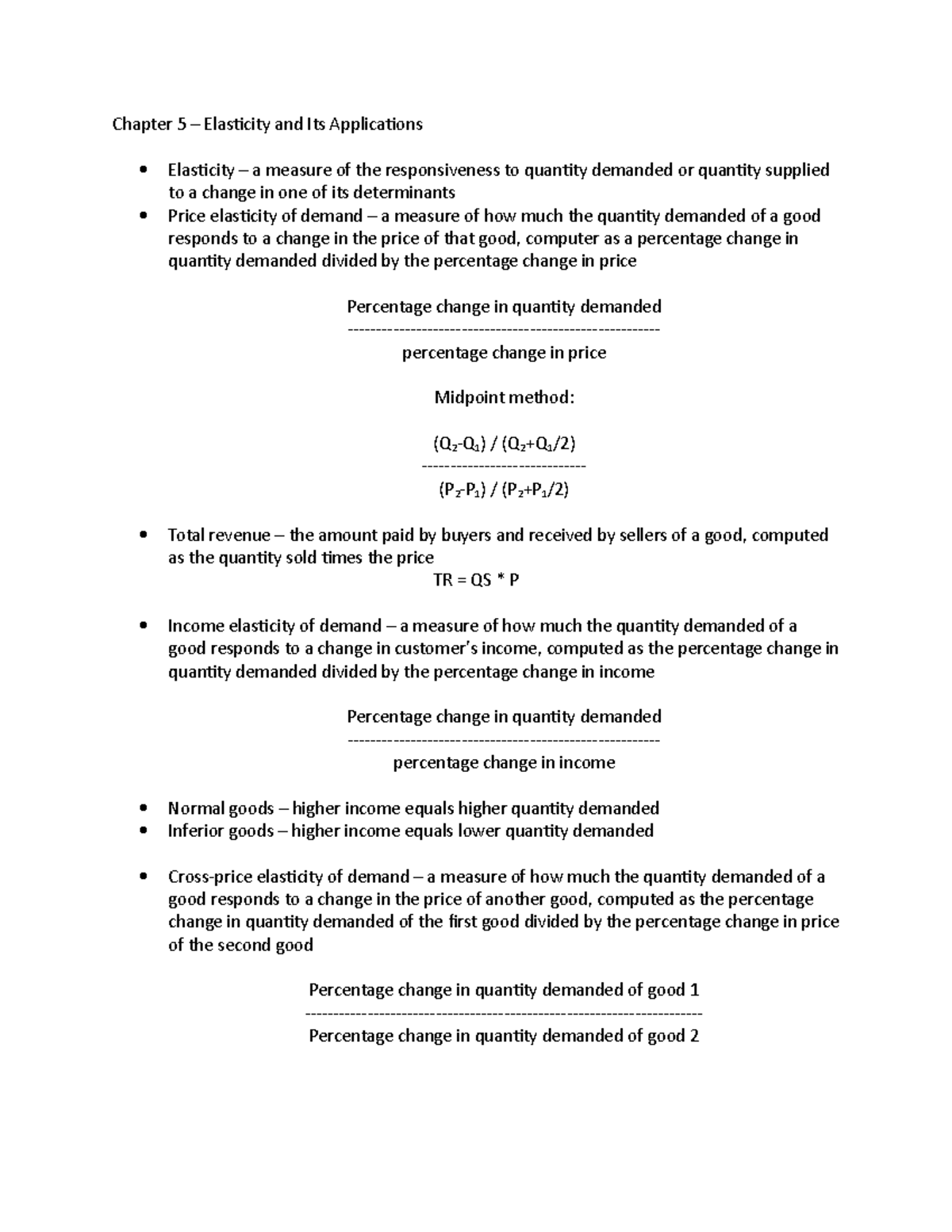 Chapter 5 – Elasticity And Its Applications - Chapter 5 – Elasticity And Its Applications - Studocu