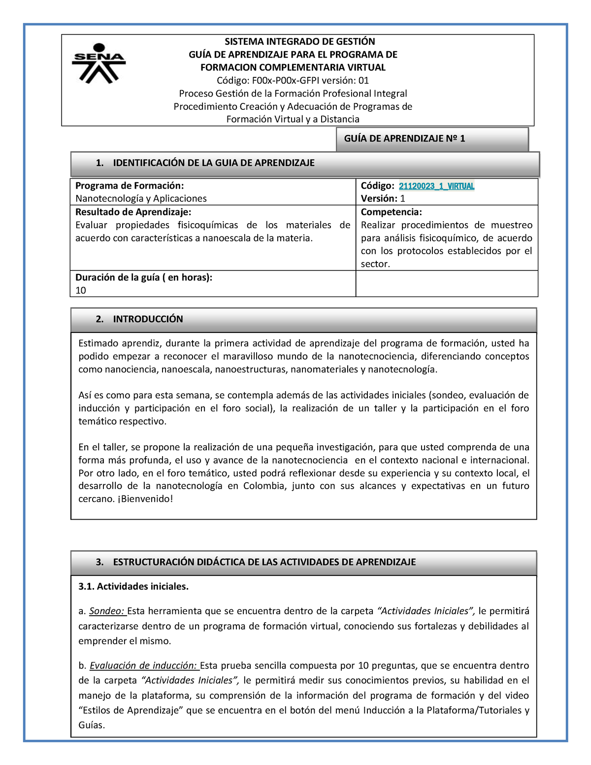 Guia De Aprendizaje N Sistema Integrado De Gestin Gu A De Aprendizaje Para El Programa De