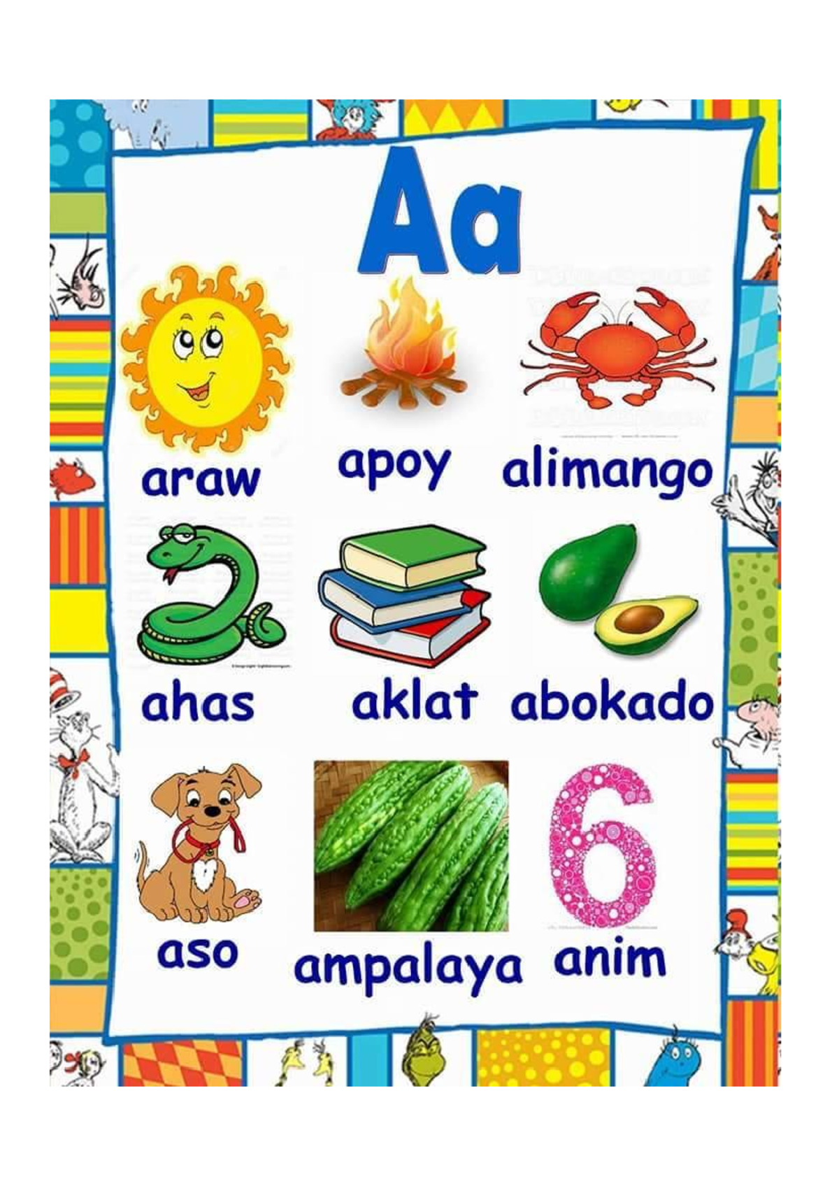 Alphabet Words - sample - Aa araw apoy alimango ahas aklat abokado aso ...