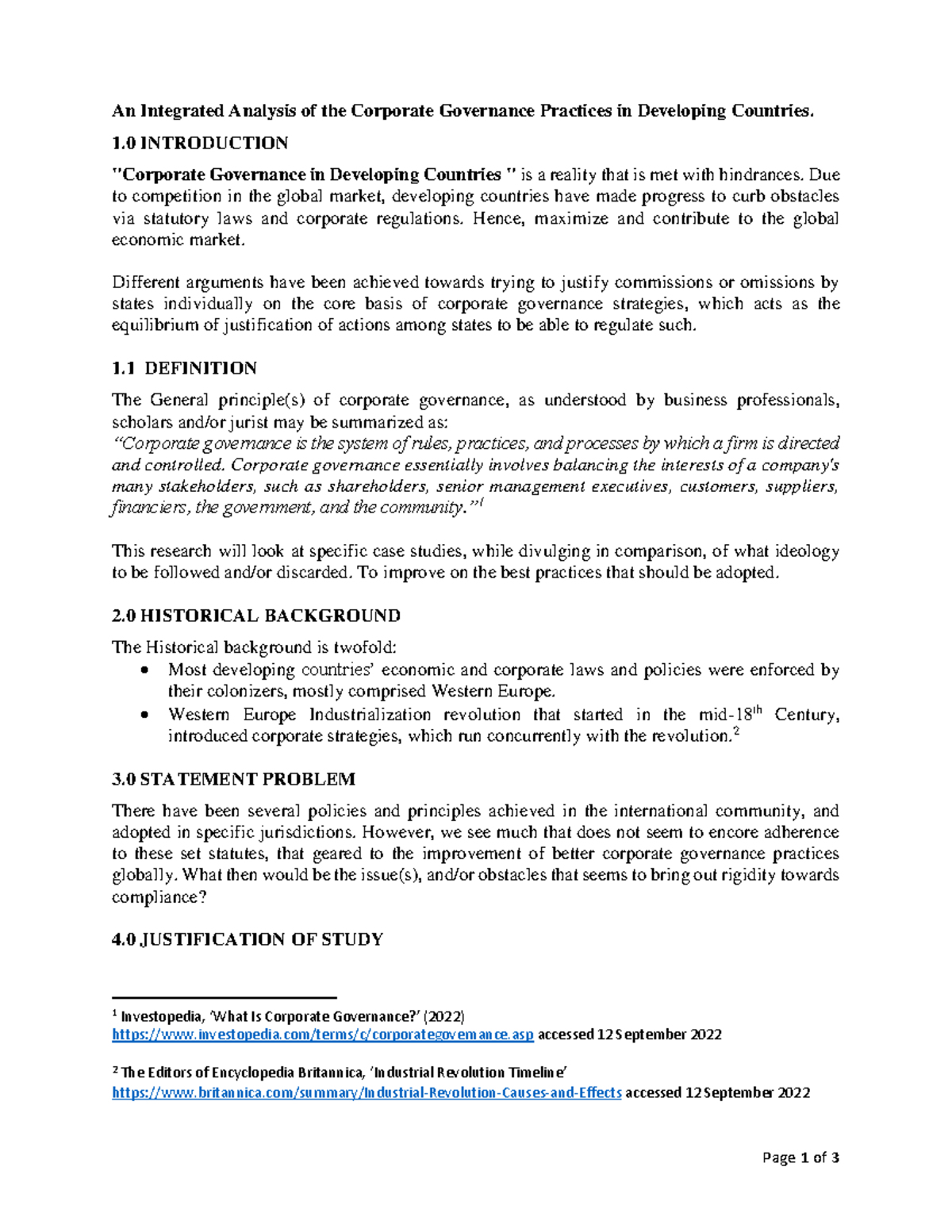 An Integrated Analysis of the Corporate Governance Practices in ...