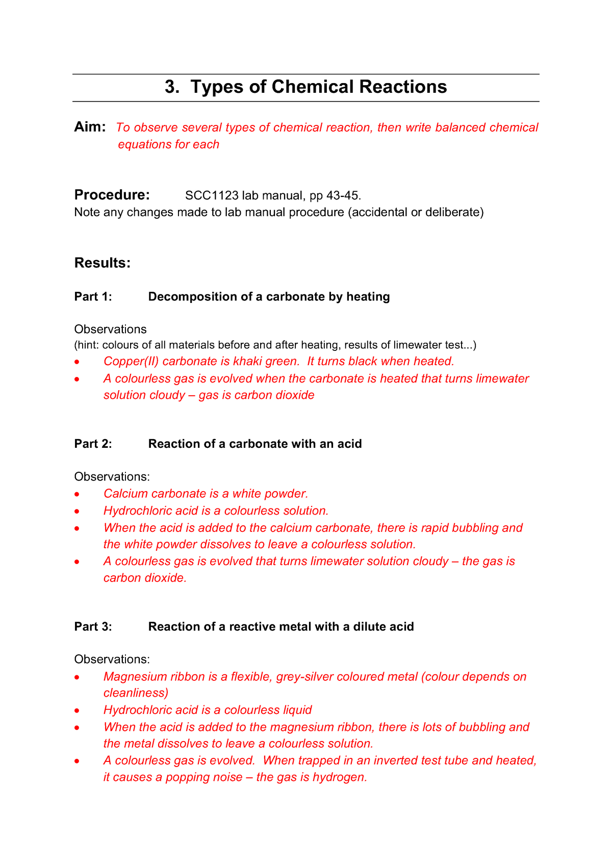 experiment 3 nomenclature