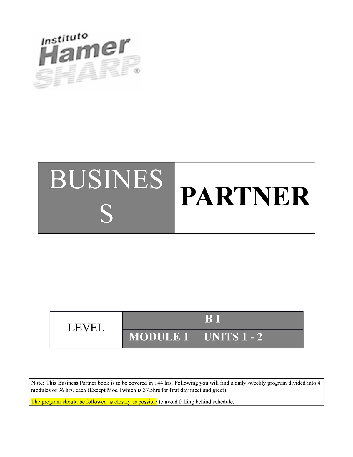 4 Business Partner B 1 Module 1 - Note: This Business Partner Book Is ...