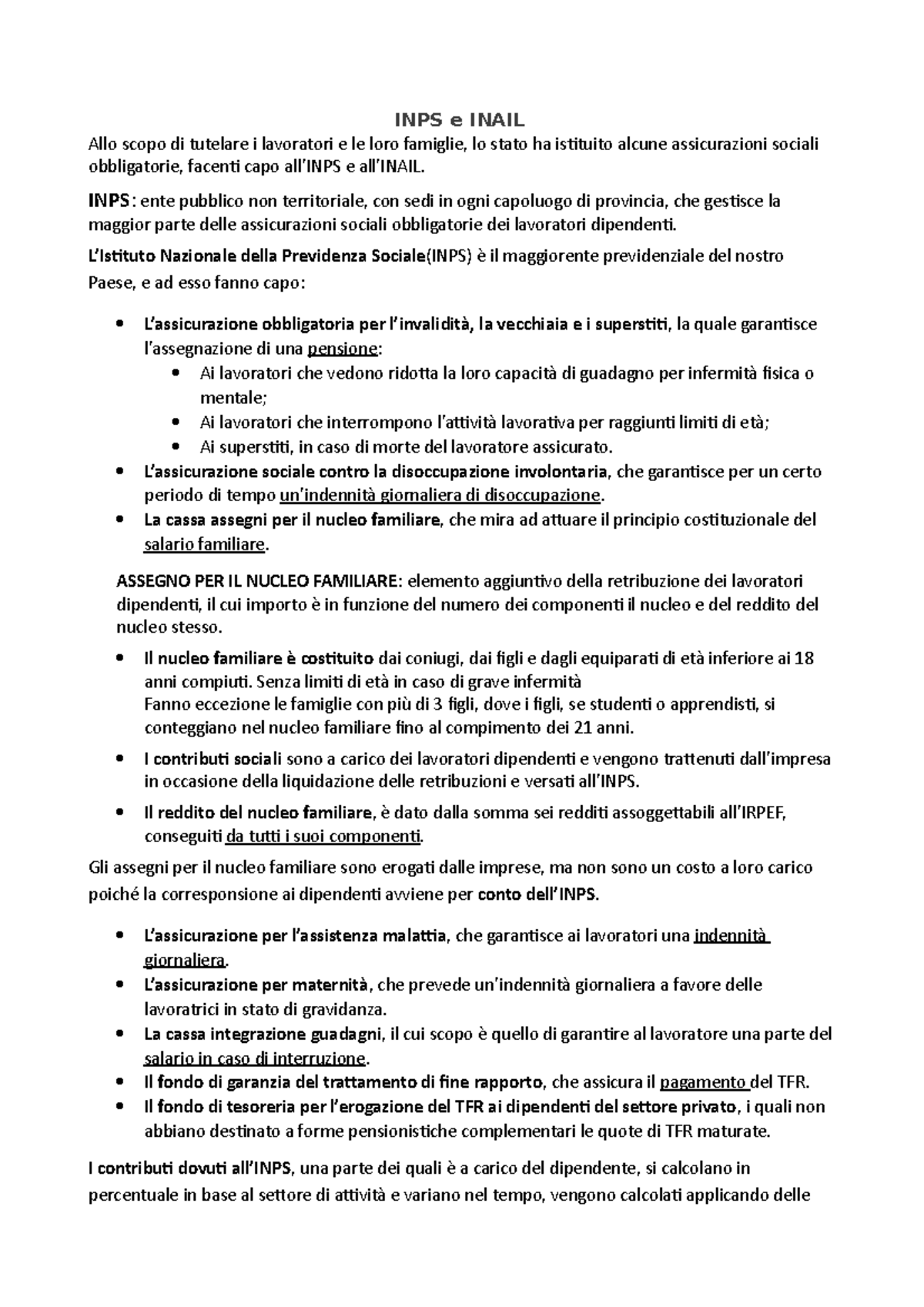 INPS-inail - INPS-inail ottimo rasunrio - INPS e INAIL Allo scopo di ...