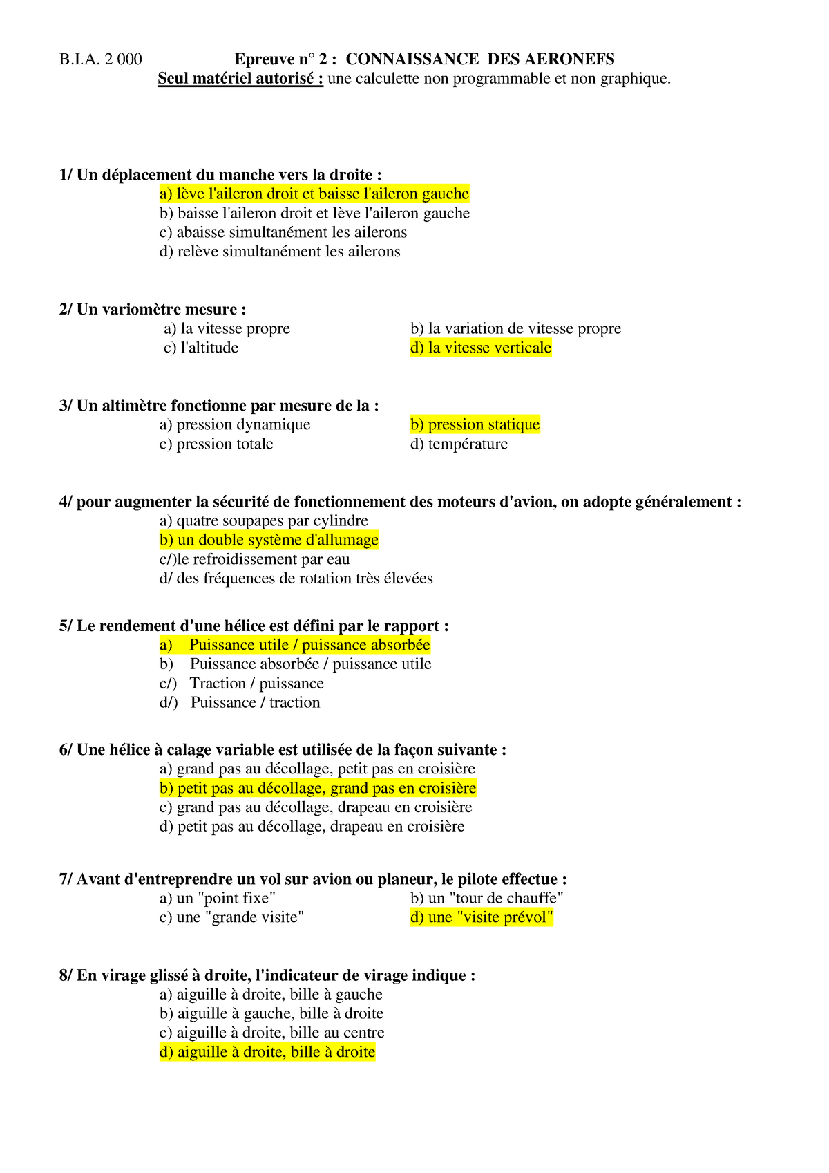 Bia2000 2CA - Cours - B.I. 2 000 Epreuve N° 2 : CONNAISSANCE DES ...