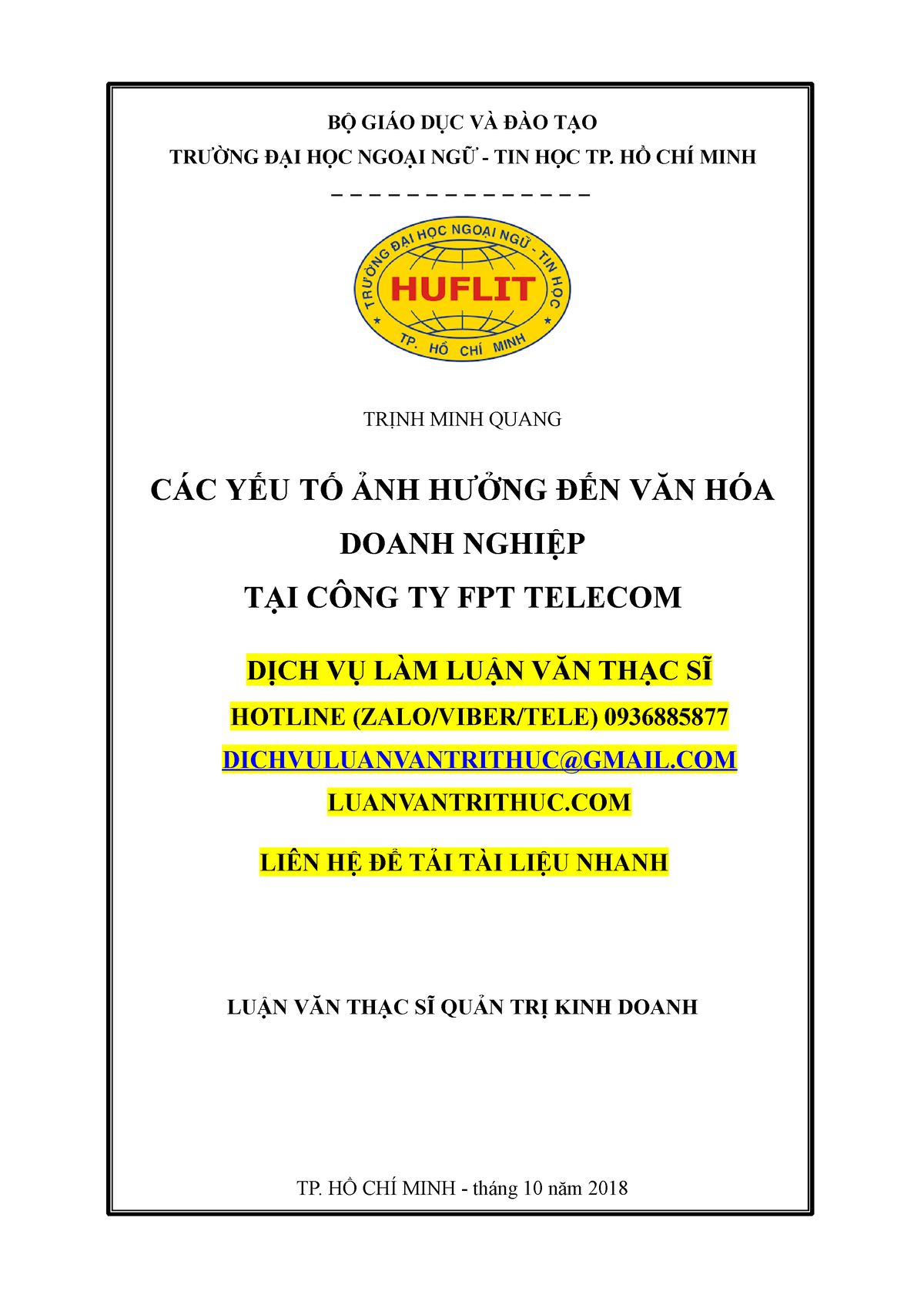 Luận Văn Các yếu tố ảnh hưởng đến văn hóa doanh nghiệp tại công ty - BỘ GIÁO DỤC VÀ ĐÀO TẠO TRƯỜNG - Studocu