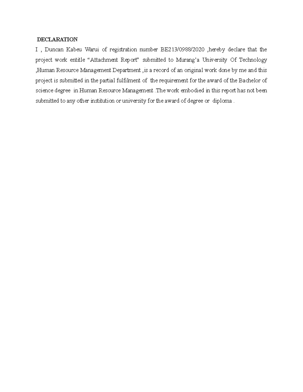 Duncan Warui Attachment Report - DECLARATION I , Duncan Kabeu Warui of ...