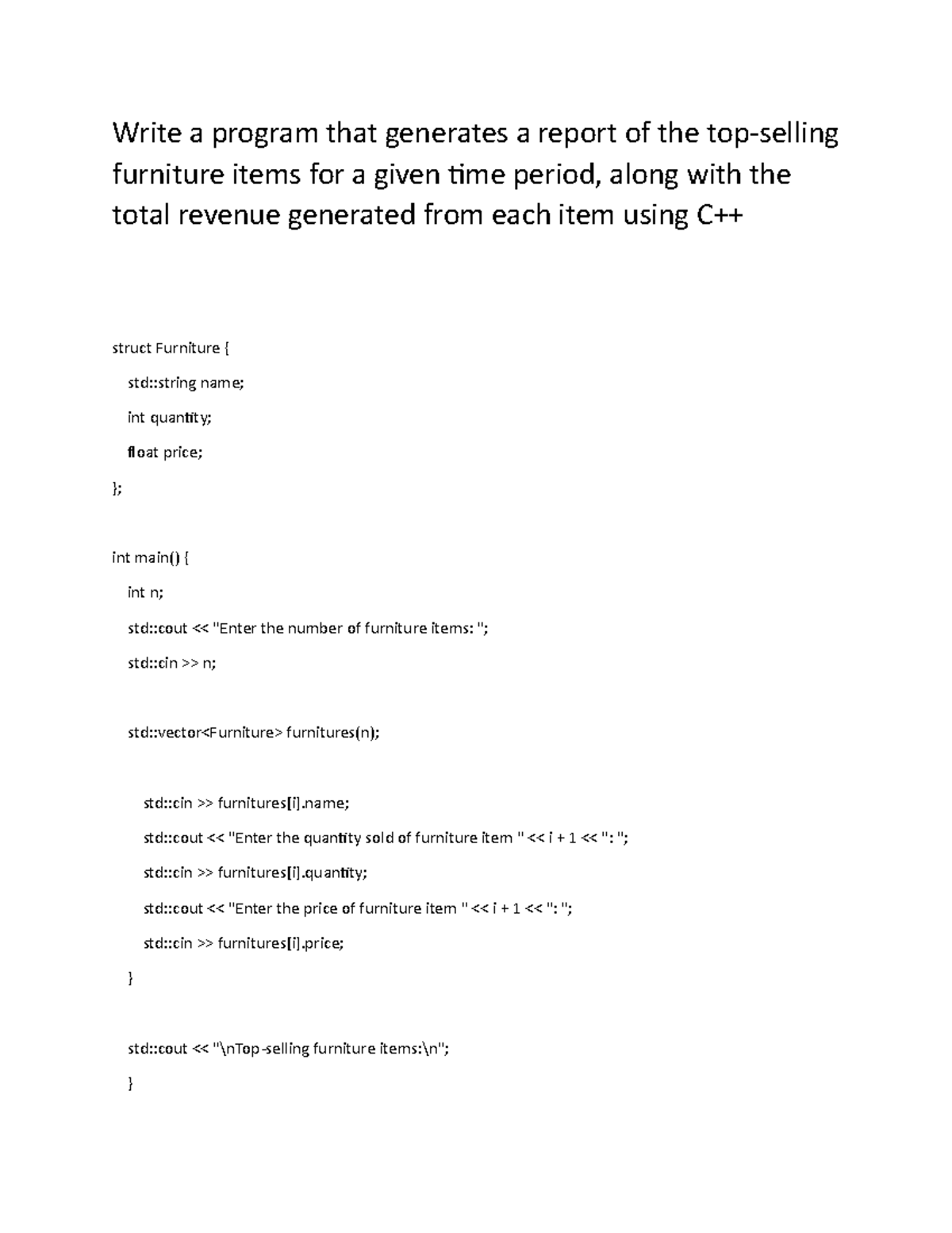 Comp6031-revenue generated-C++ - Write a program that generates a ...