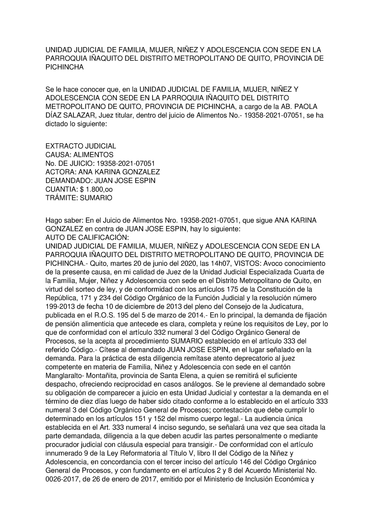 Ensayo - Aplicación Del Art. 95 Cogep - Sentencia Escrita - UNIDAD ...