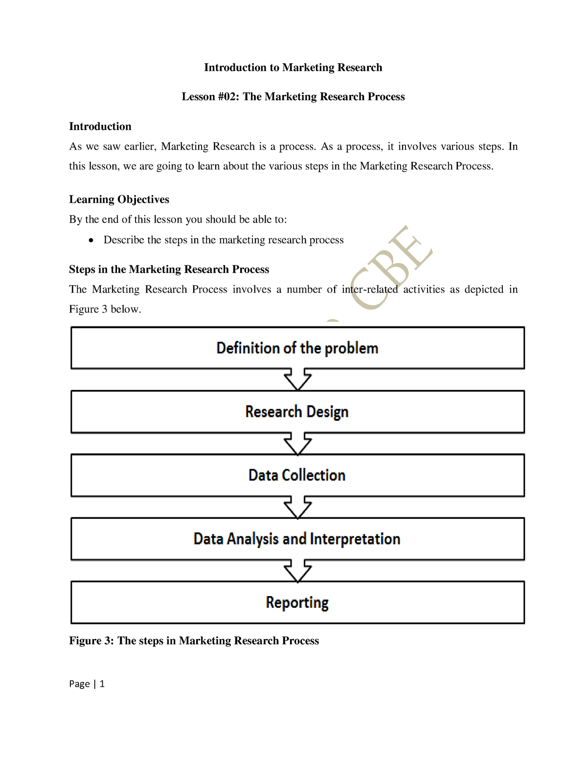 detailed lesson plan about market research