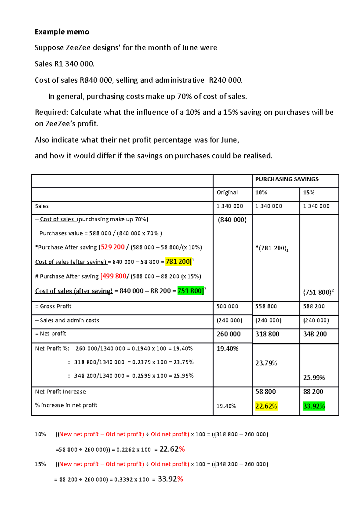 Suppose Zee Zee example - SU 1 calculation - Example memo Suppose ...