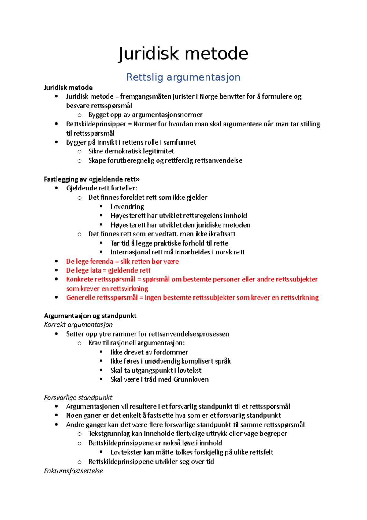 Juridisk Metode - Del 2 - Fra Lov Til Rett - Juridisk Metode Rettslig ...