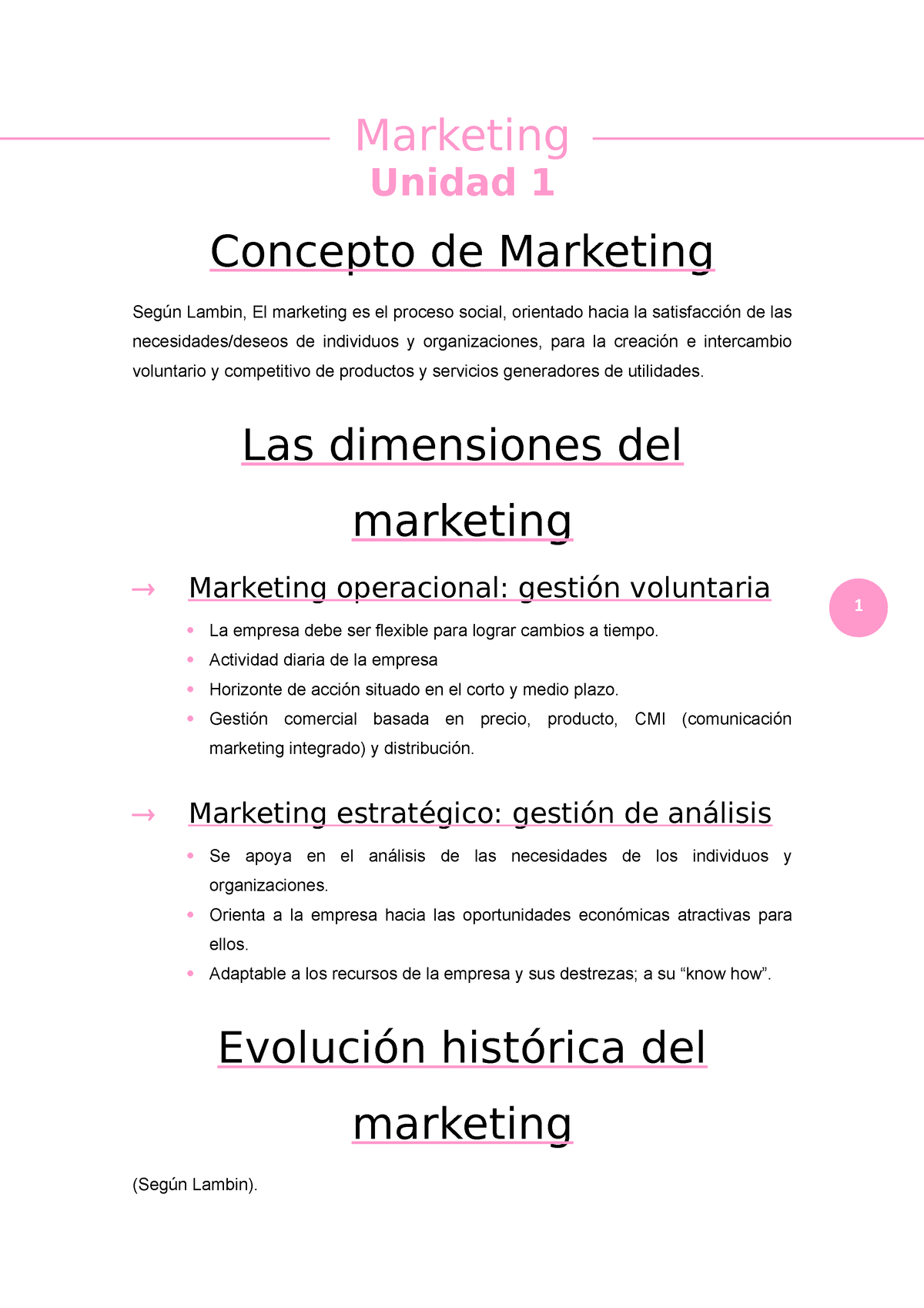 Apuntes Unidad 1 - Reducido - Marketing Unidad 1 Concepto De Marketing ...