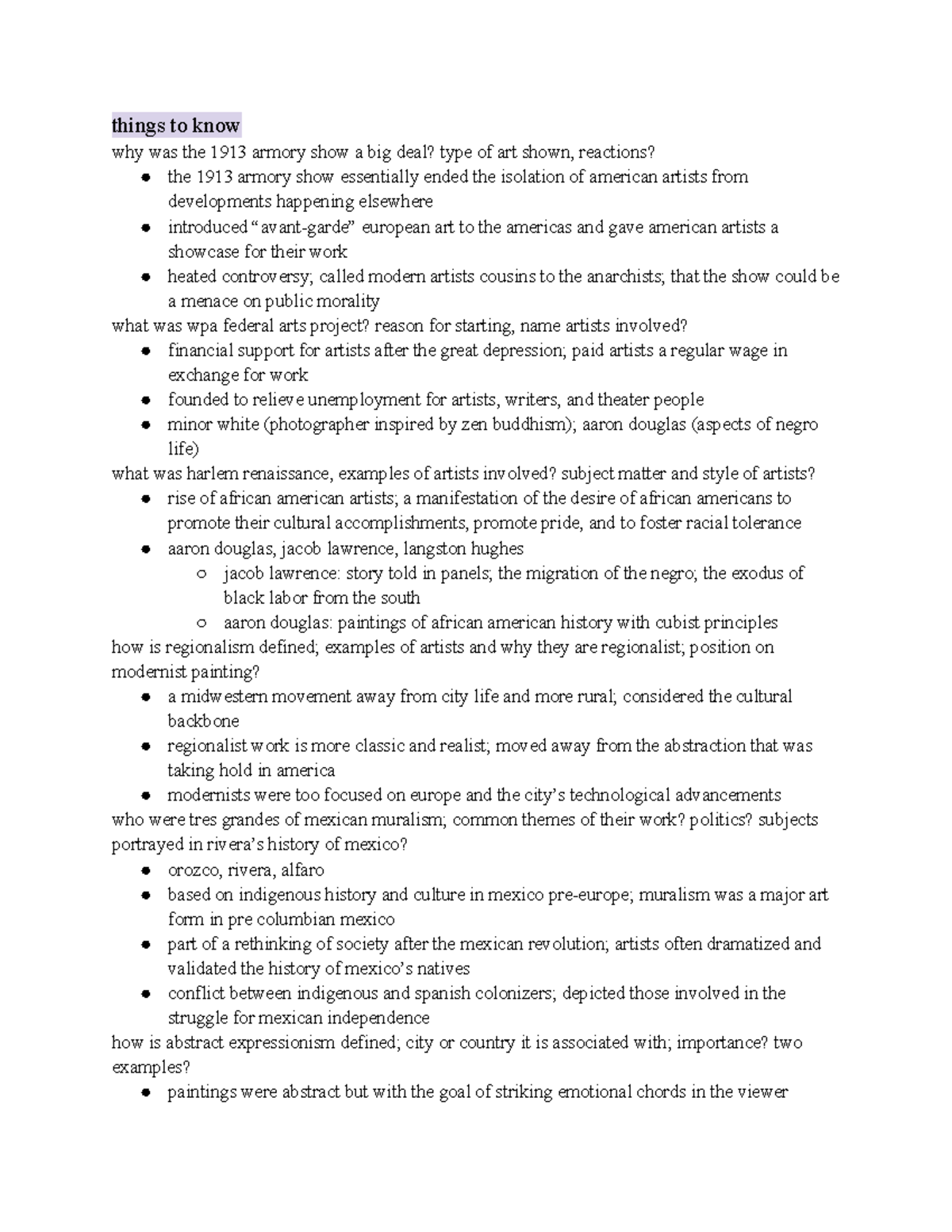 Survey of art study guide test 4 answers things to know why was the 1913 armory show a big