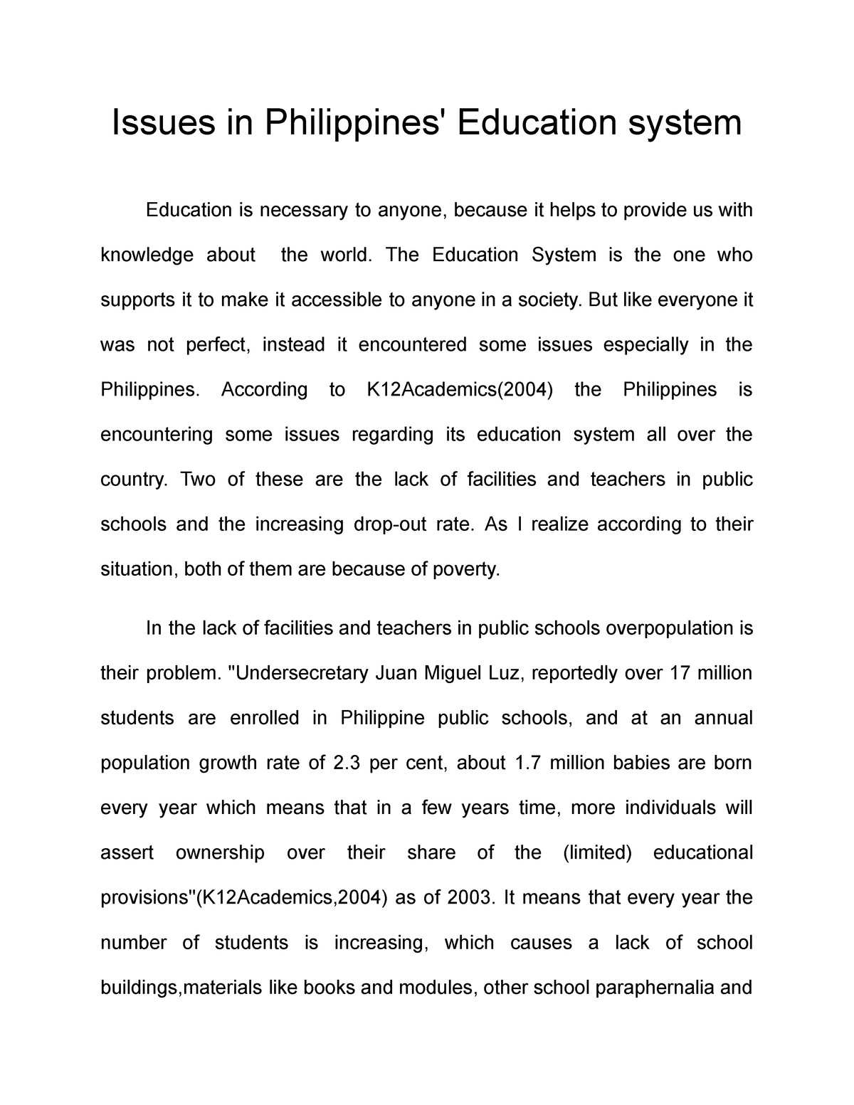 research title about school issues in the philippines