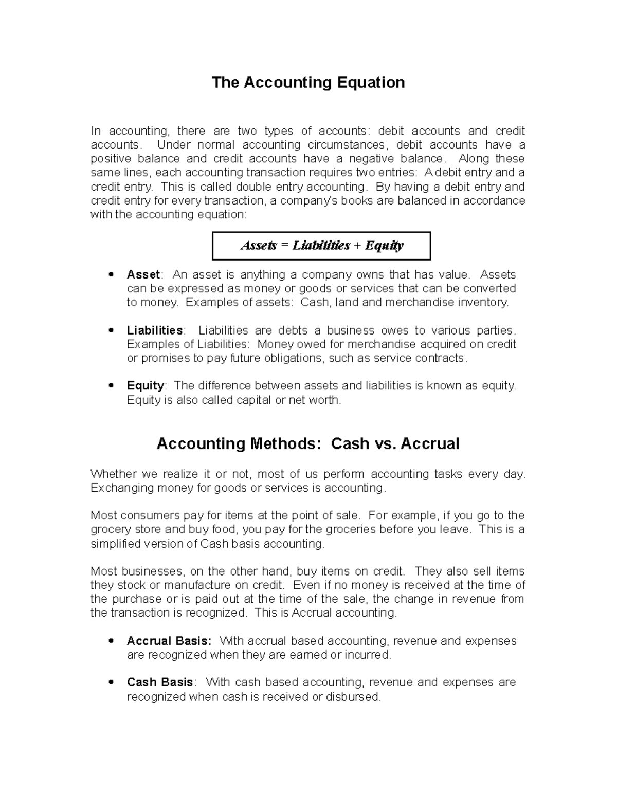 4 5909045271743957526 The Accounting Equation In accounting, there