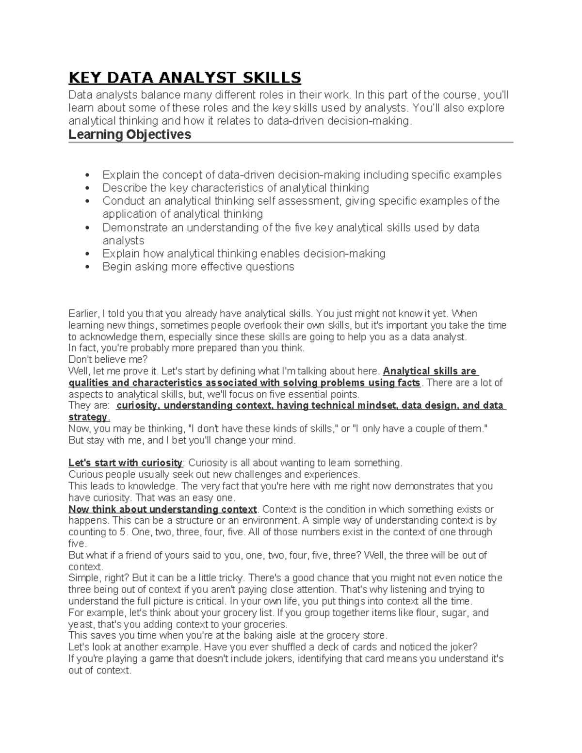 KEY DATA Analyst Skills - KEY DATA ANALYST SKILLS ####### Data analysts ...